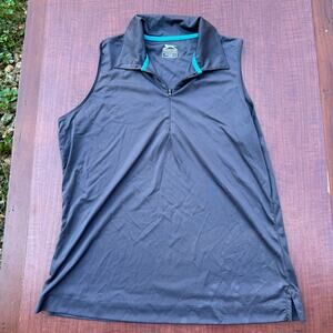 Slazenger Women's Black Sleeveless Golf Polo - Size Large